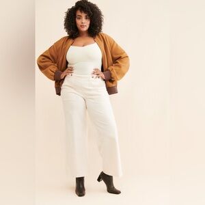 Anthropologie Pilcro Kit Utility Wide Leg Corduroy Trousers NWT Size 24W